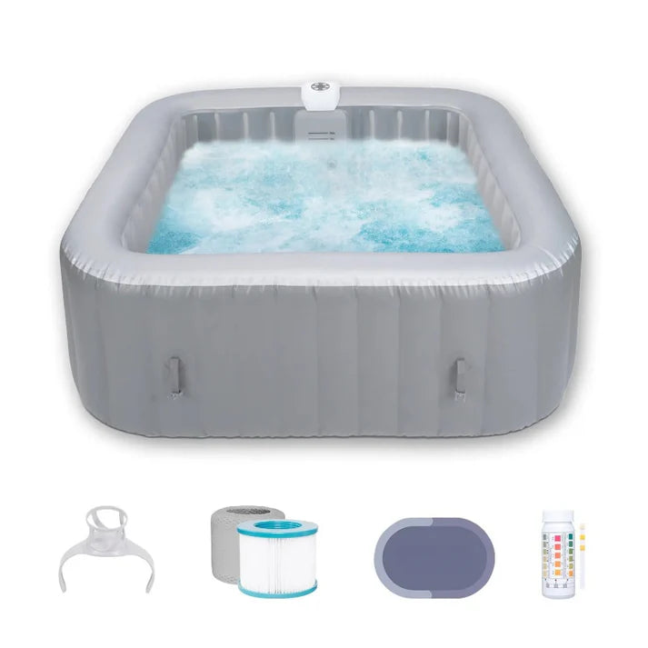 Portable Square Spa Tub – 130 Jets, 4–6 Person