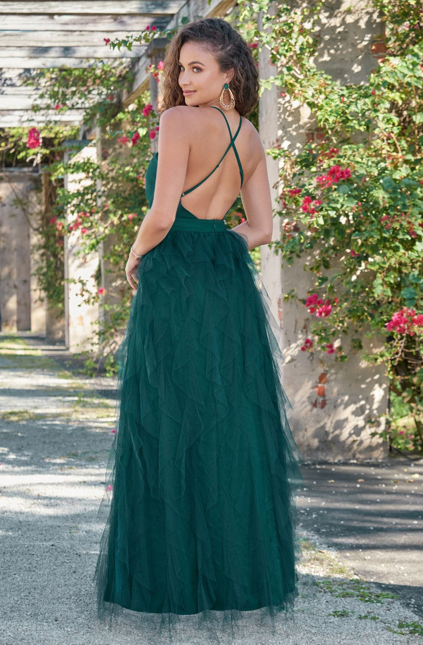 Alances Maxi Dress - Emerald Green Tulle - FINAL SALE