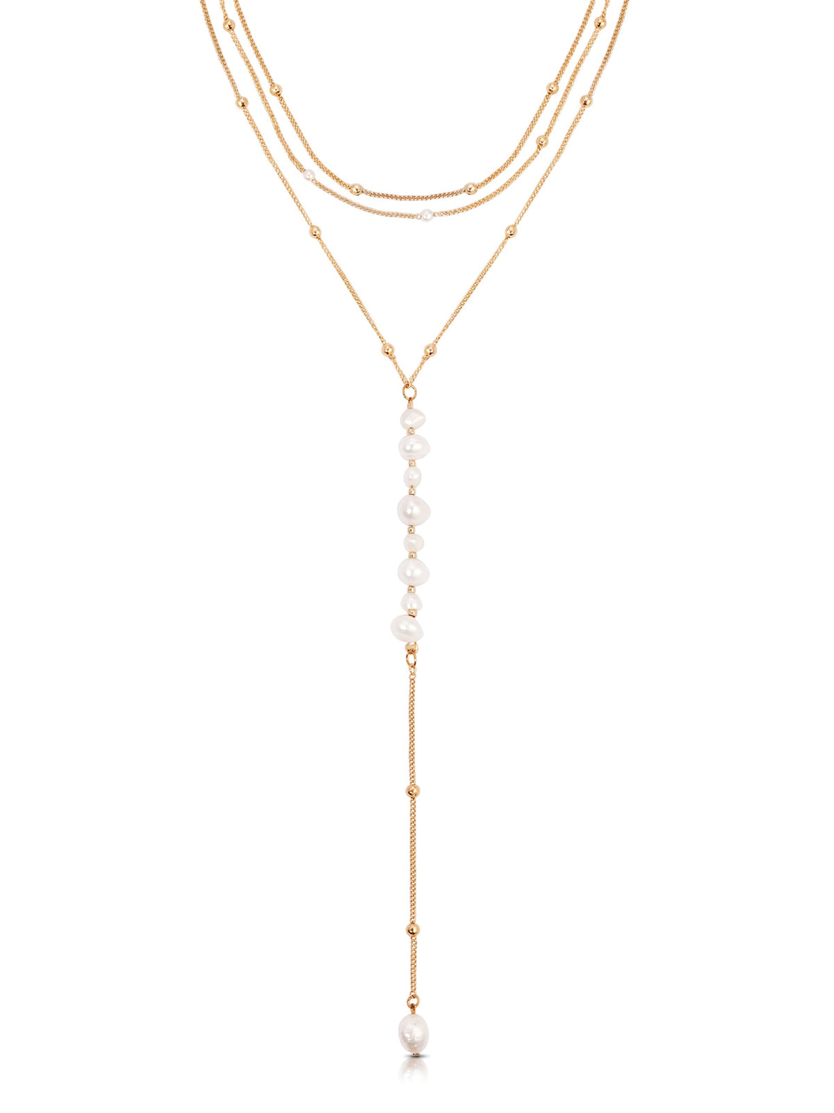 Coastal Pearl Lariat Necklace