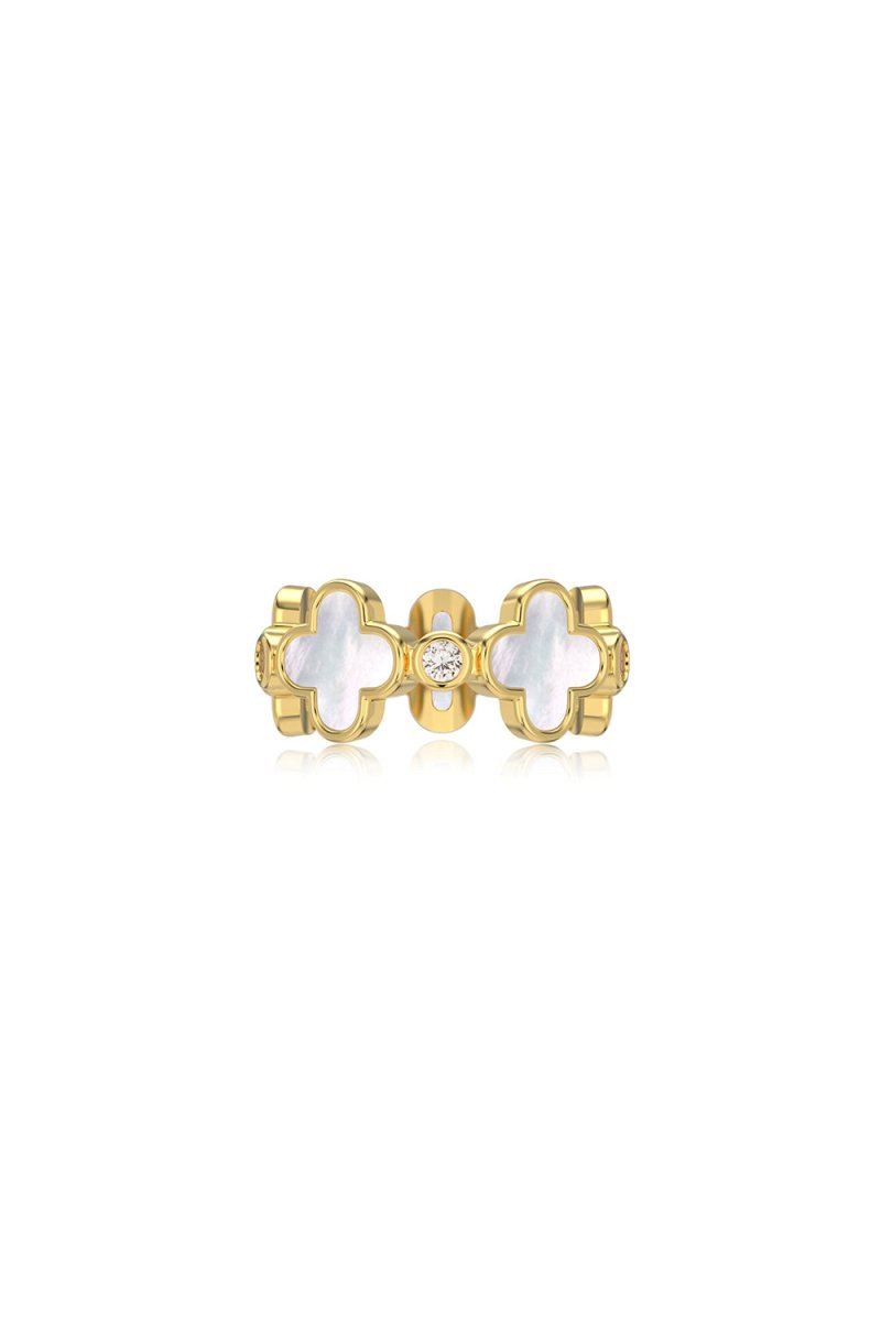 Lucky Four Leaf Clover Silver Ring